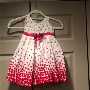 Red & white polka dot dress size 18-23 months